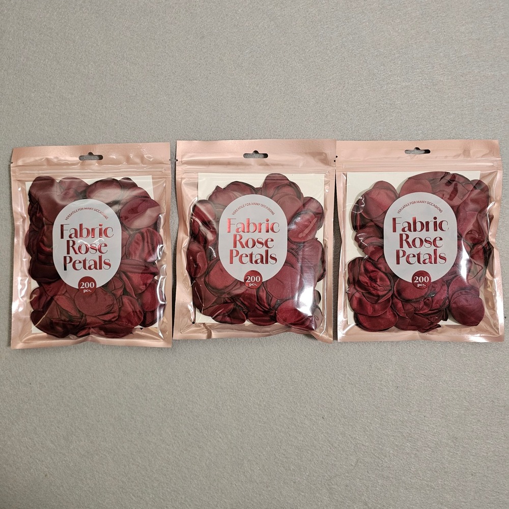 600 Burgundy Rose Petals Wedding Aisle Table Decor Flower Girl Fabric Lot 3